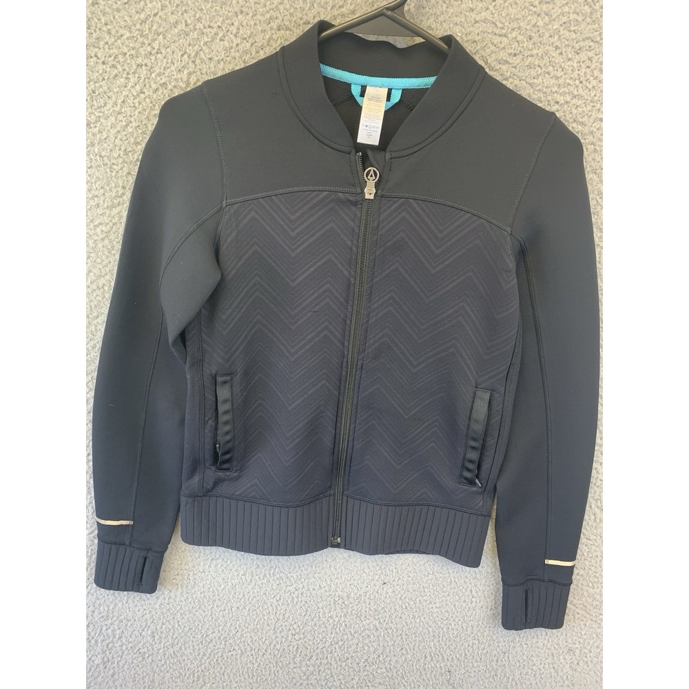 Ivivva by lululemon Black Zip Up Jacket Girls Youth Running Bomber Size 12